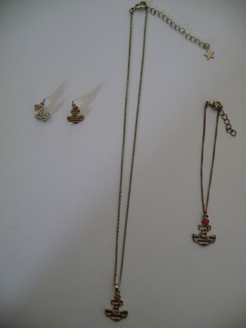 Parure collier, bracelets & boucles oreilles ancre marine 15 Celles-sur-Belle (79)