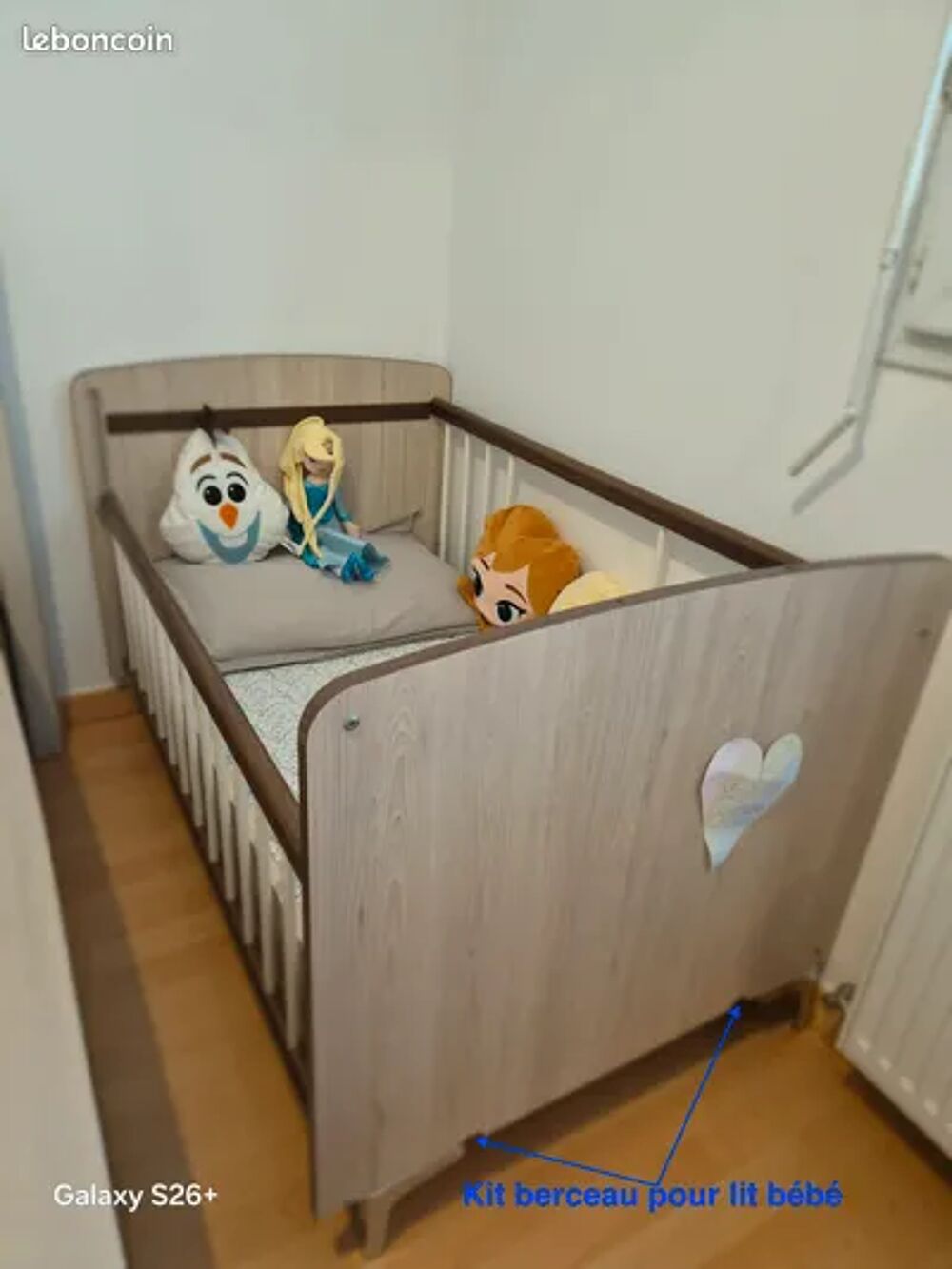 Chambre &eacute;volutive enfant (Lit, Lit b&eacute;b&eacute;, commode, 2 chevets) Mobilier enfants
