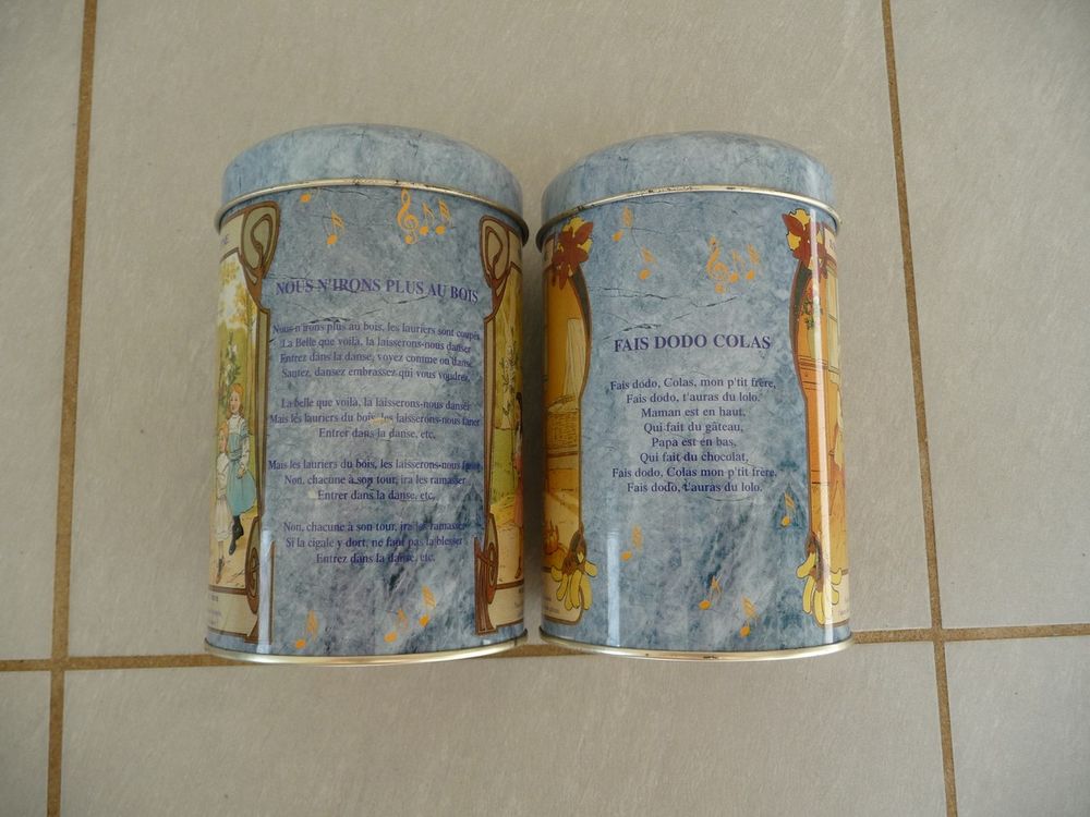 2 boites m&eacute;tal th&egrave;me ronde enfantine Collector 