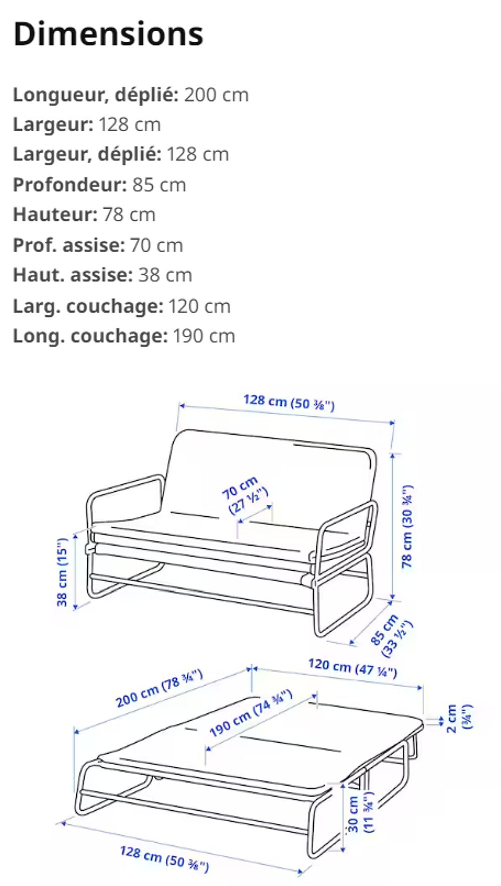 Canap&eacute; convertible IKEA Hammarn
Meubles