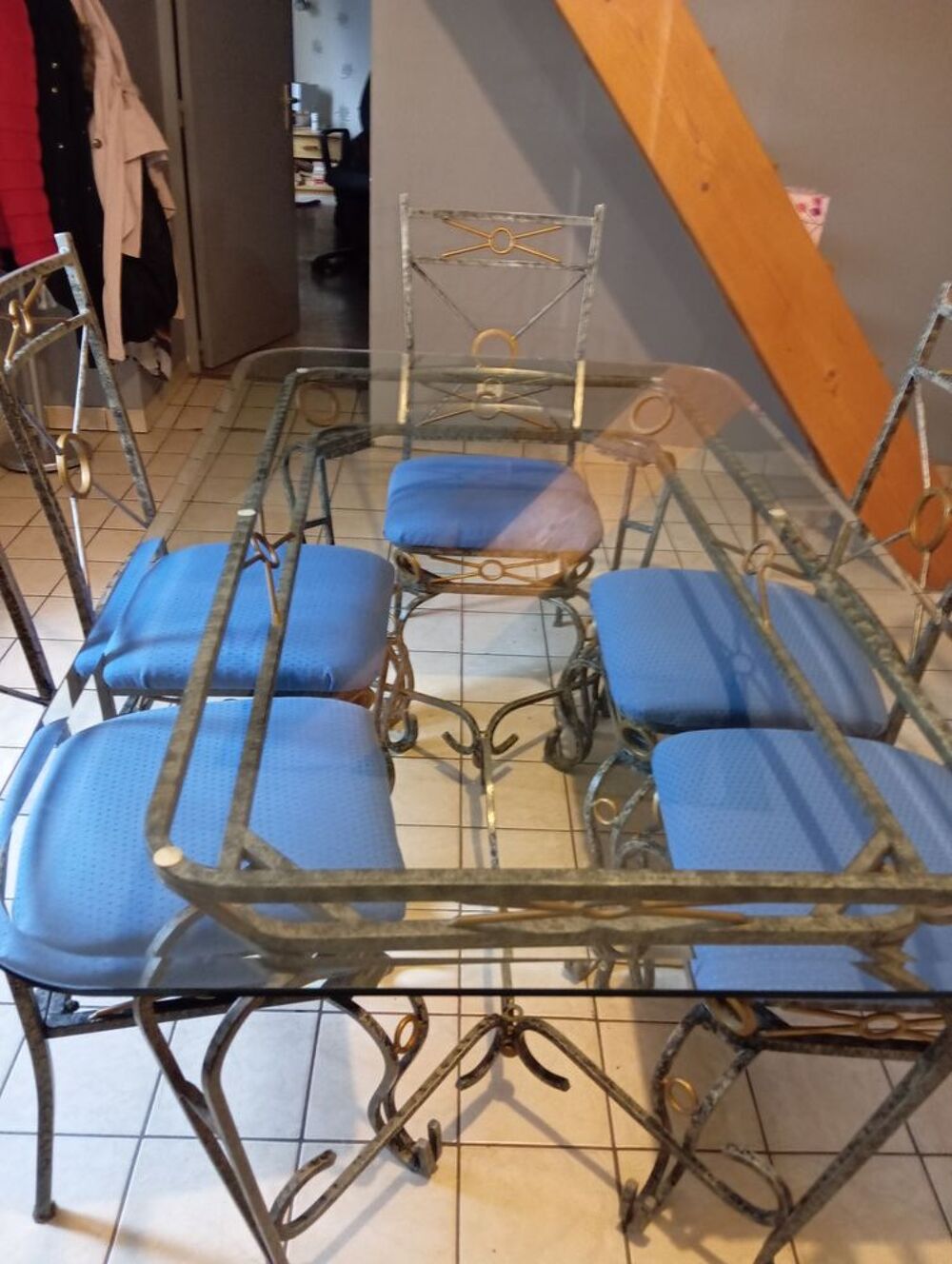 TABLE FER FORGE Gris argent&eacute; Meubles