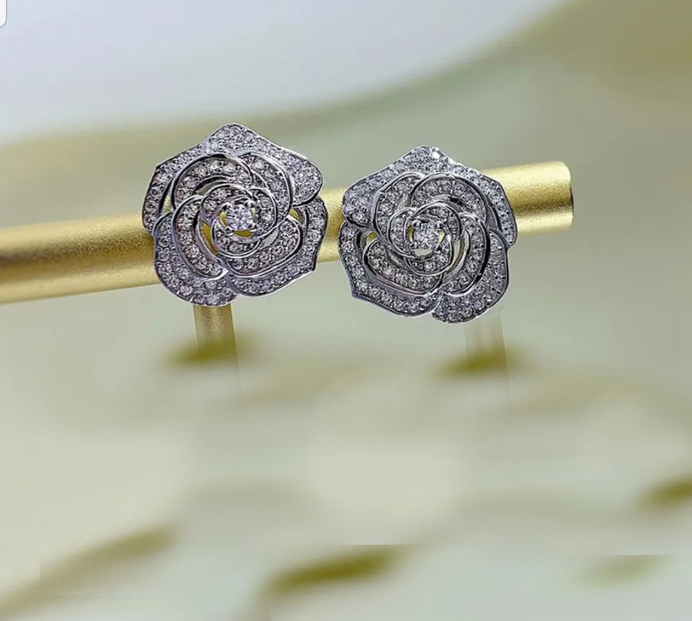 Boucles d'oreilles en argent 925 en diamant Bijoux et montres