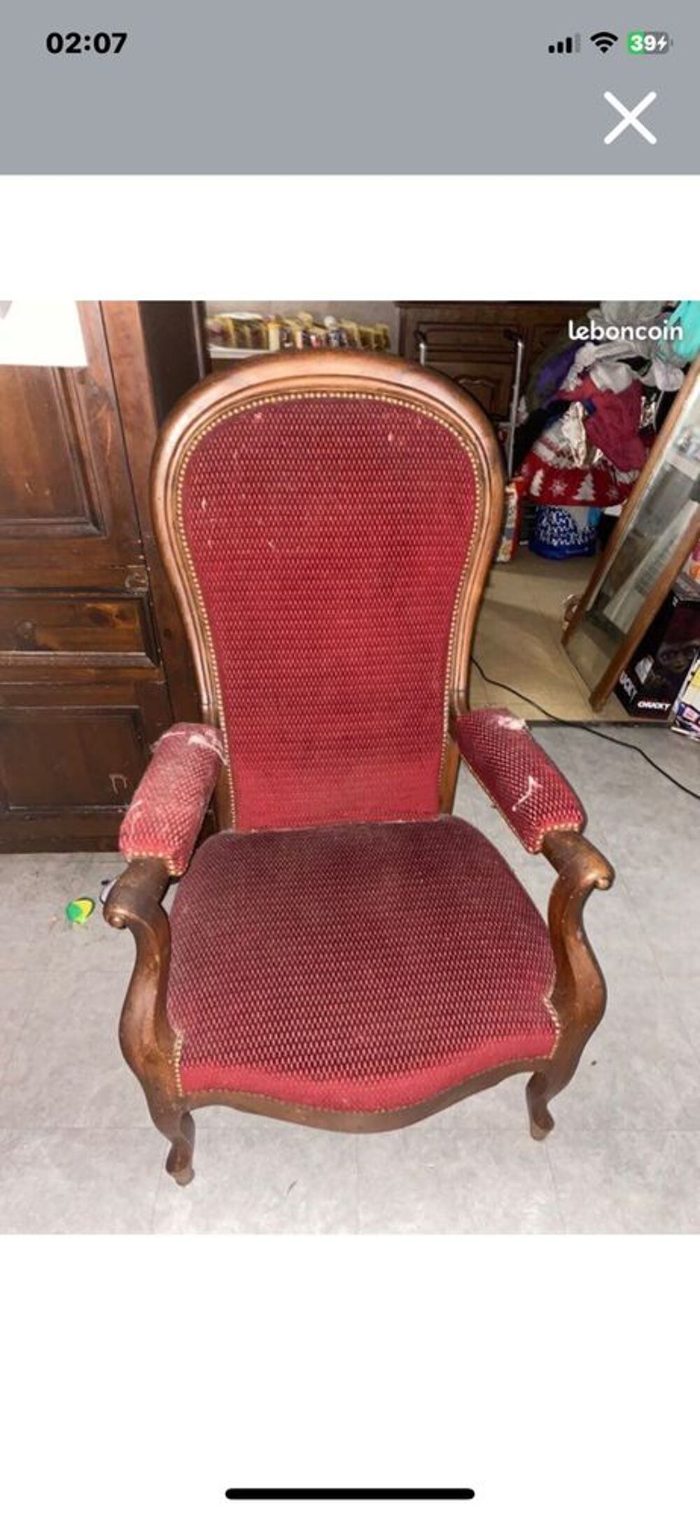 fauteuil, ancien Fauteuil, ancien Maroquinerie