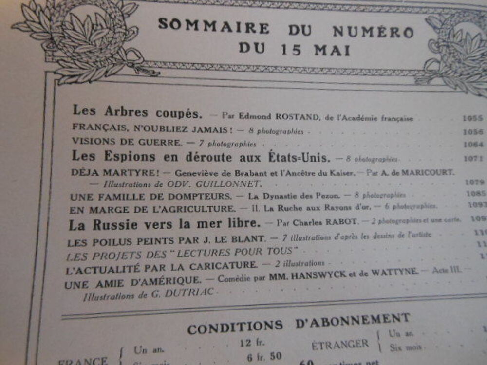 lecture pour tous du 15 mai 1917 pa83 Livres et BD