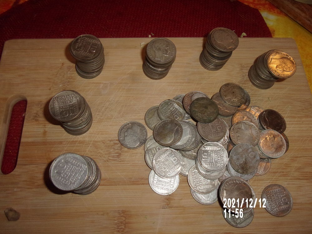 lot de 180 pi&egrave;ces de 10 francs Turin en argent, 1 kilo 800 