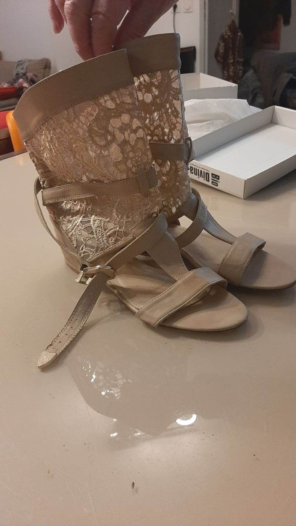 sandales plates d'&eacute;t&eacute; fa&ccedil;on bottines Chaussures