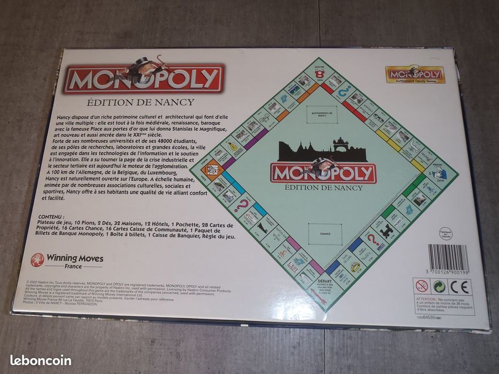 Monopoly Nancy en tr&egrave;s bon &eacute;tat. Jeux / jouets