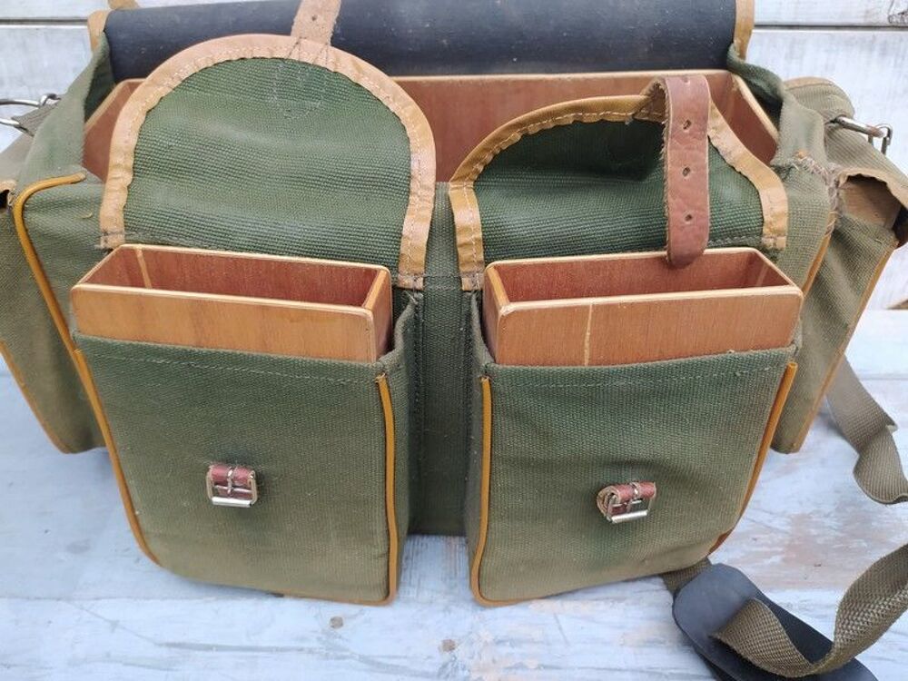 Ancien Sac de P&ecirc;che &agrave; Bandouli&egrave;re Sacoche P&ecirc;cheur Sports