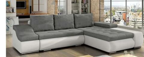 - Canap d'angle convertible gris et blanc - Angle droit 500 Boussy-Saint-Antoine (91)