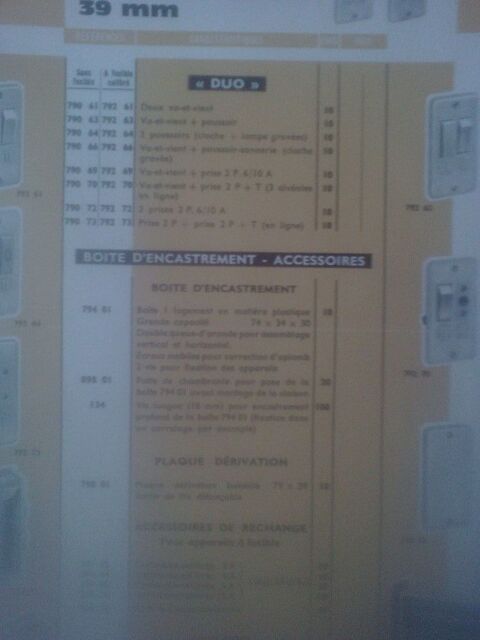 Prospectus publicitaire Legrand Limoges Saturne Encastr� 6 N�rac (47)