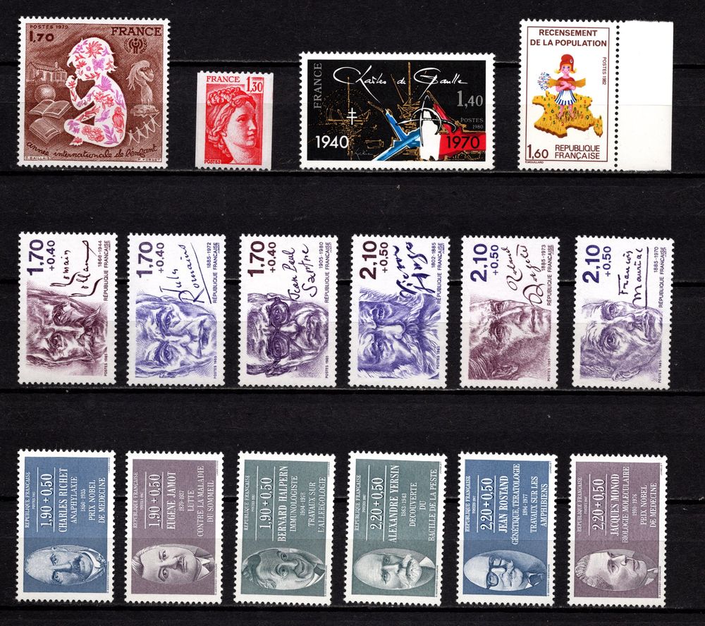 Lot timbres France de 1979/87, tous**, superbes 