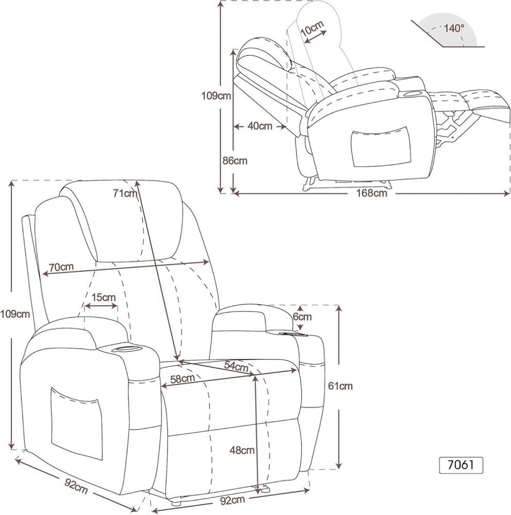 Fauteuil de Massage &eacute;lectrique inclinable et Vibrant Meubles