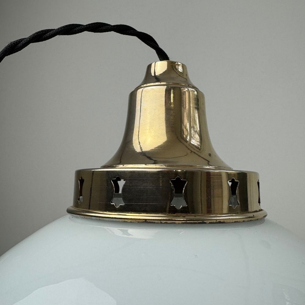 Ancienne SUSPENSION EN OPALINE 23 CM XL vintage Décoration