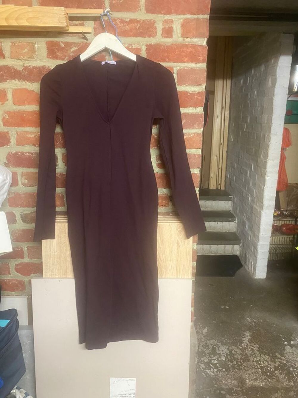 Robe longue bordeaux manches longue Vêtements