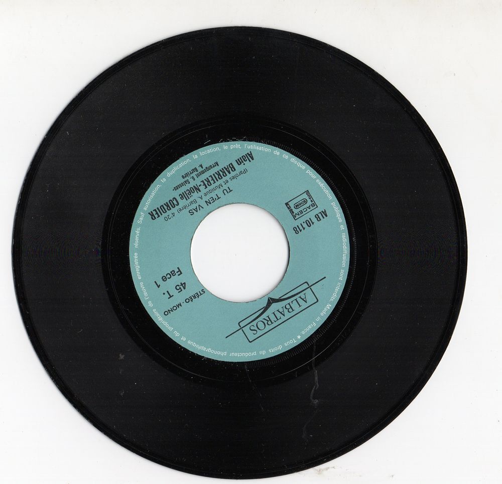 ALAIN BARRIERE / 5 X DISQUES VYNIL 45 TOURS CD et vinyles
