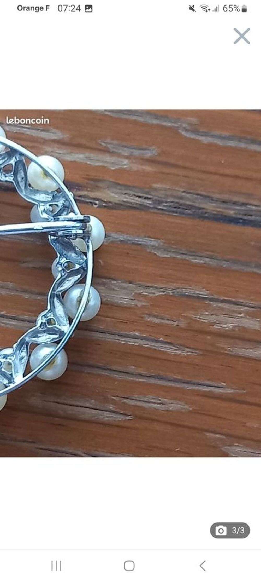 Broche en or blanc et vrai perle de 1920 Bijoux et montres