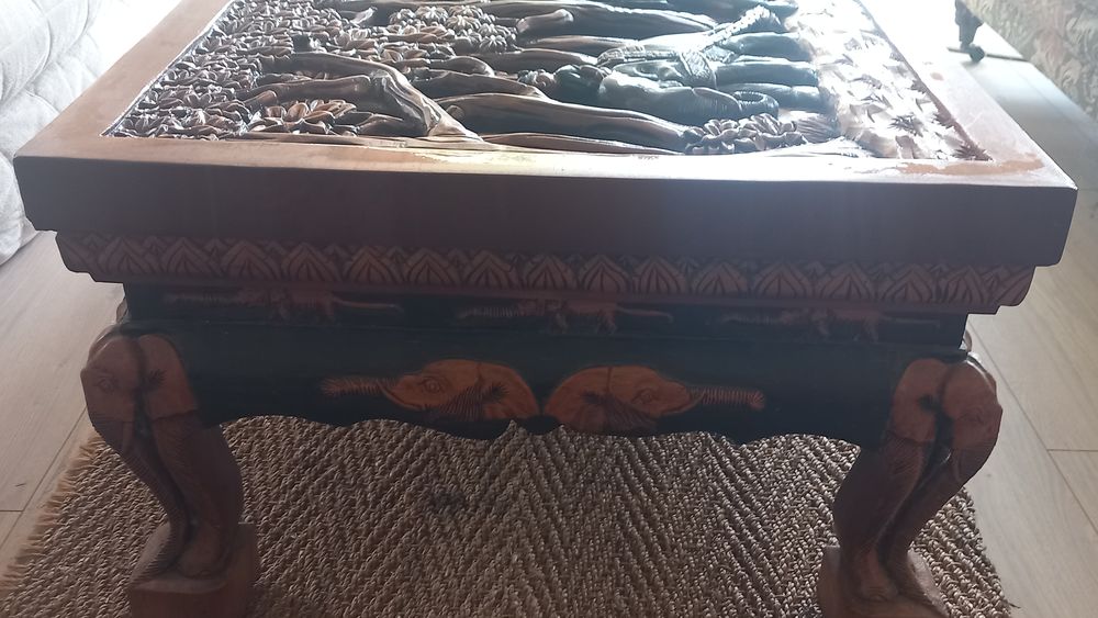 TABLE BOIS BOIS ASIATIQUE TRAVAIL REMARQUABLE Meubles