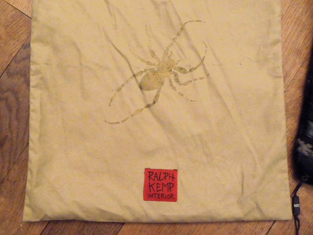 Sac &agrave; Main en Cuir et Tissu Noir &agrave; Bandouli&egrave;re- Ralph Kemp Maroquinerie