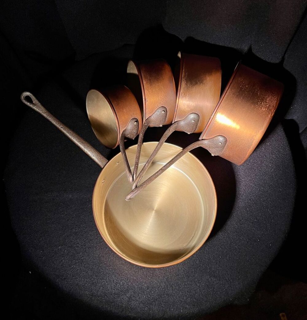 Lot de 5 casseroles en cuivre Cuisine