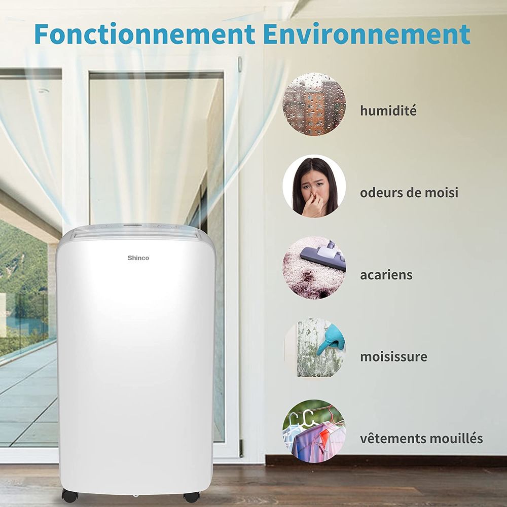 D&eacute;shumidificateur d'air, 10 L/24h, Portable Electroménager