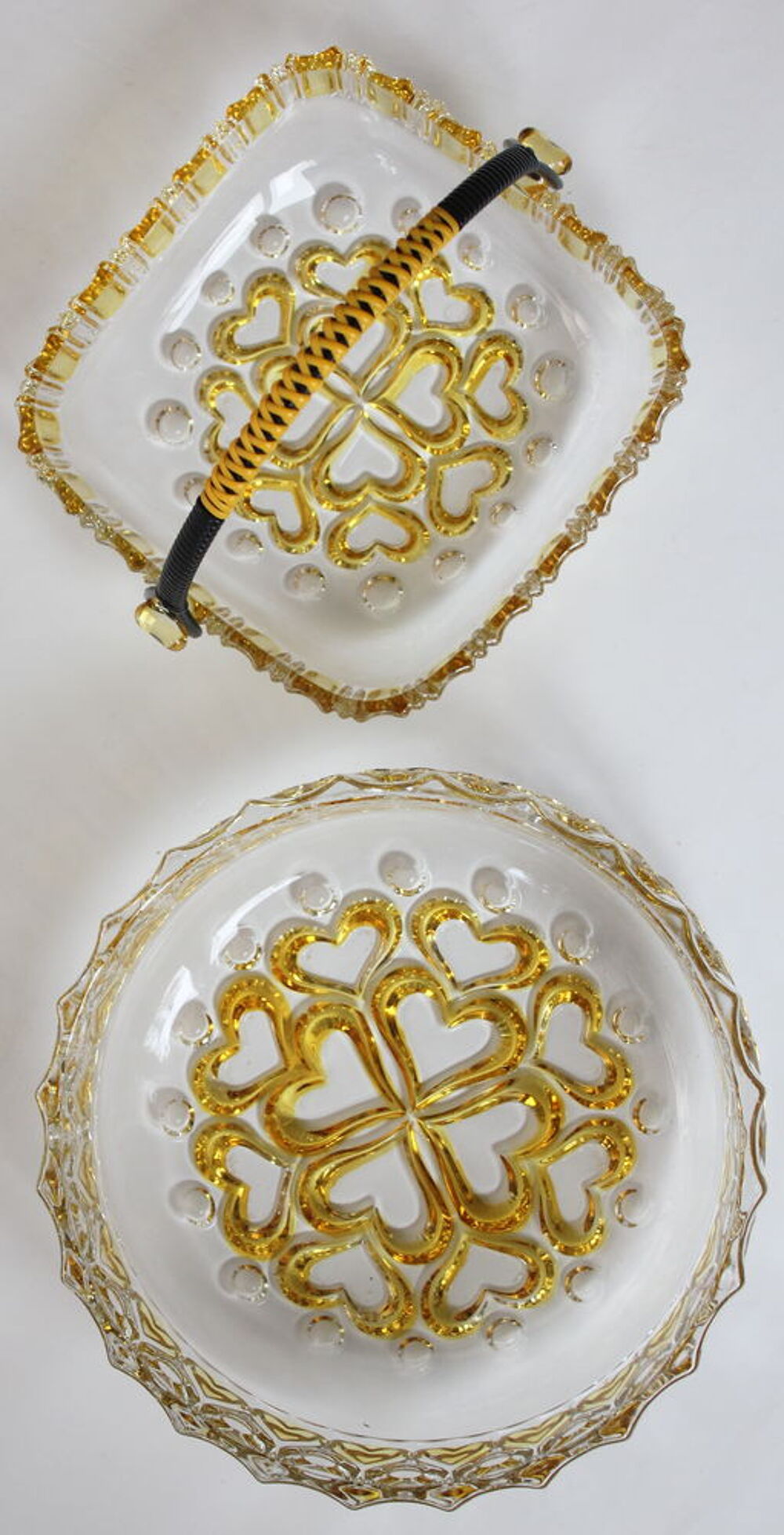 Saladier et coupe panier c?ur vintage 60-70 WALTHER GLASS Ge Cuisine