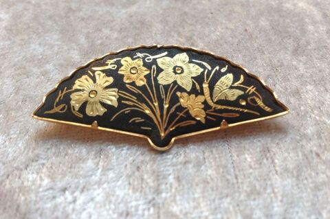 ÉVENTAIL BROCHE DAMASCÈNE TOLÈDE FLEURS PAPILLON Envoi Possi 15 Trégunc (29)