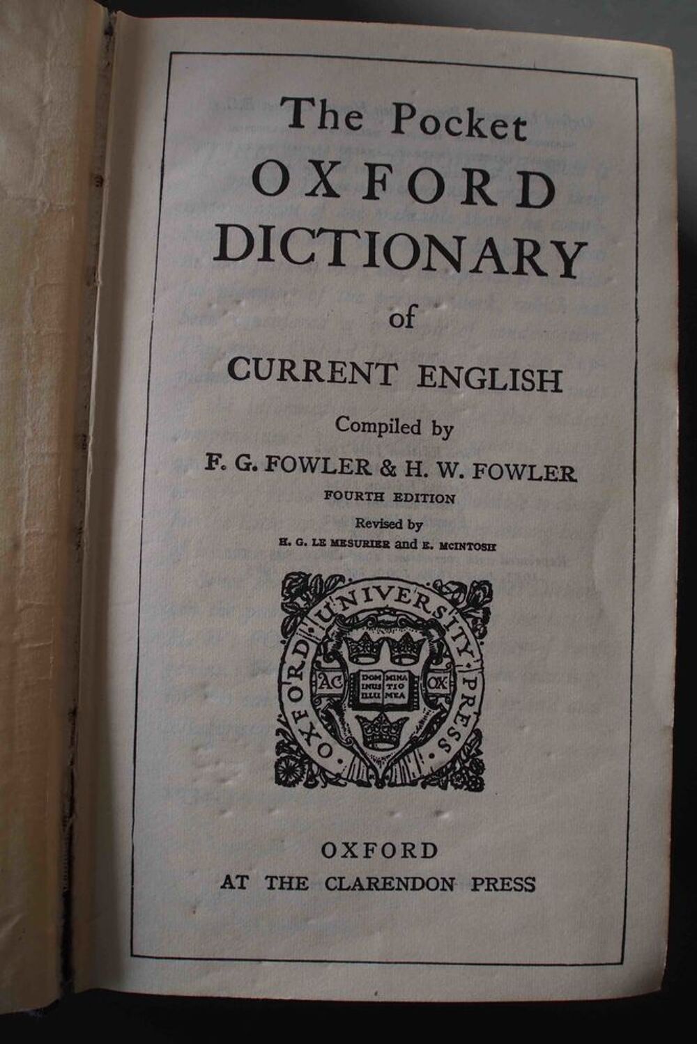 The pocket Oxford dictionary of current English, Livres et BD