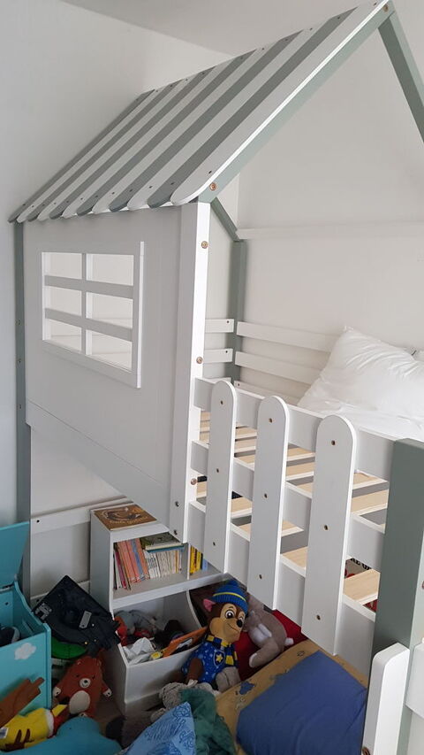 Lit cabane mezzanine en bois 300 Forges-les-Bains (91)