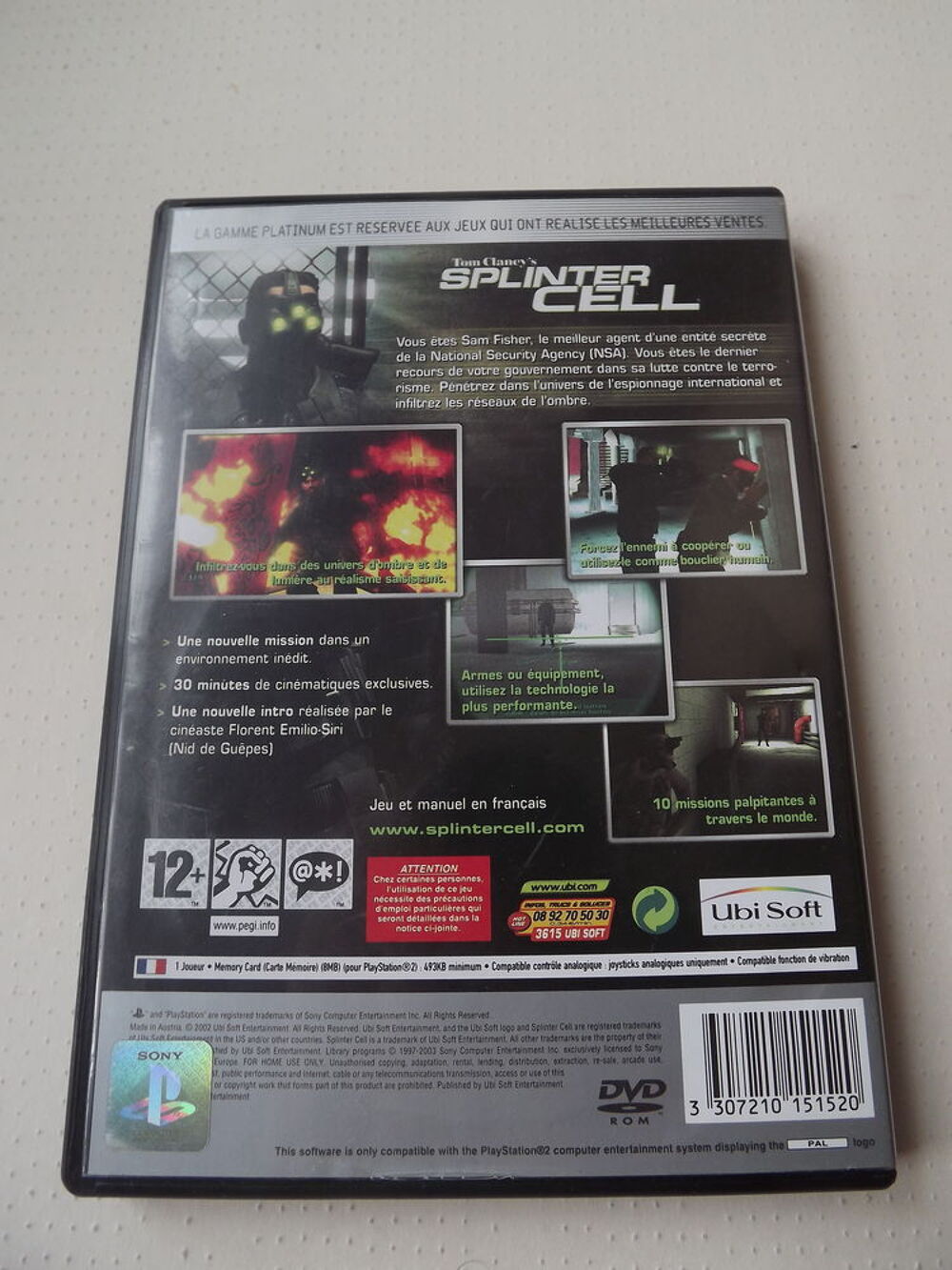 Jeu PS2 Spinter cell complet Consoles et jeux vidéos