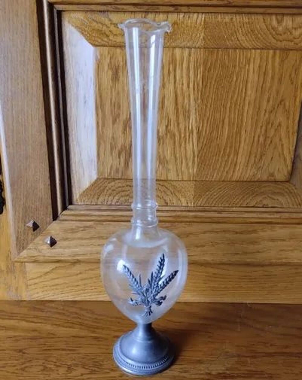 Soliflore vase verre cristal et &eacute;tain Décoration