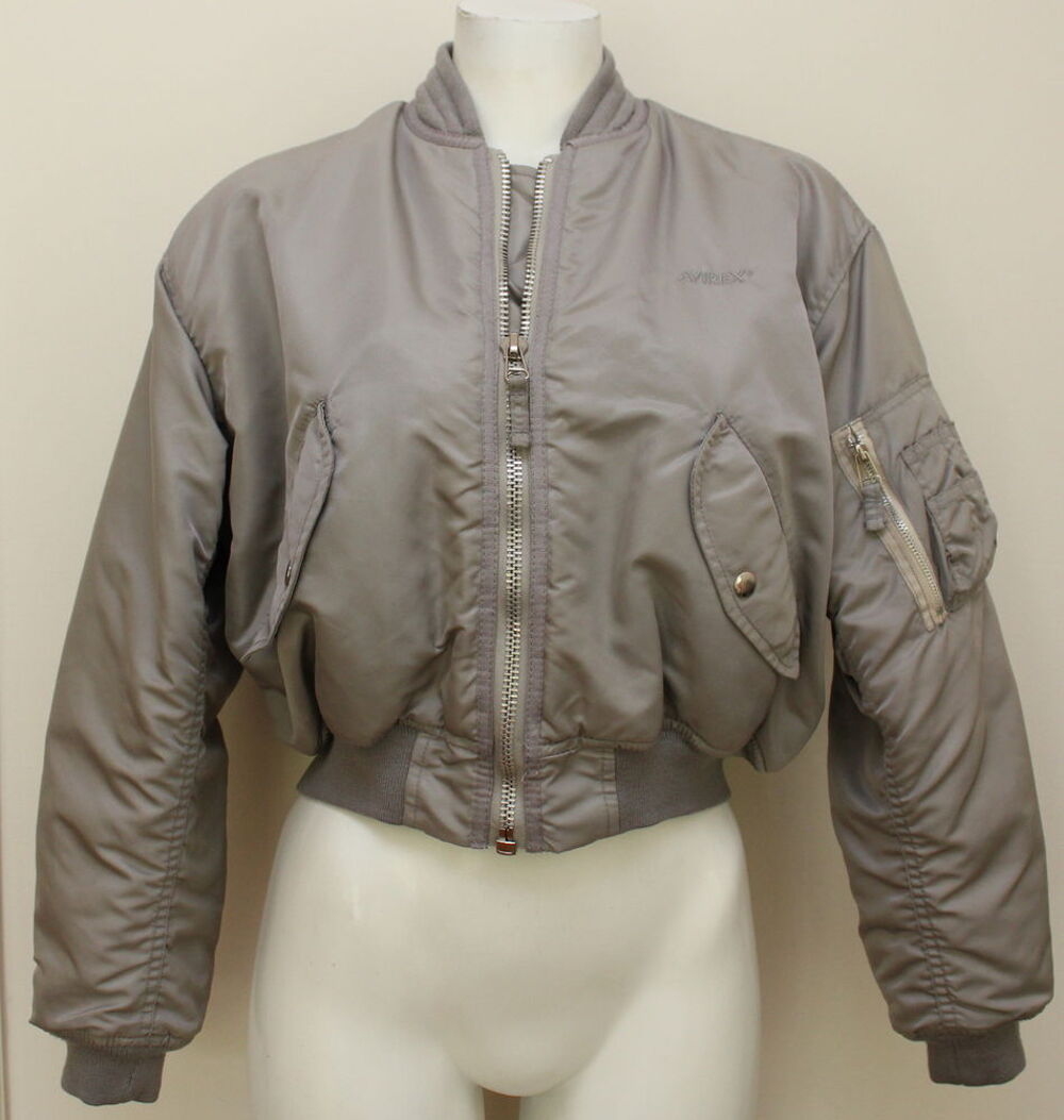 Blouson Bombers gris perle AVIREX T.S vintage 80 Vêtements
