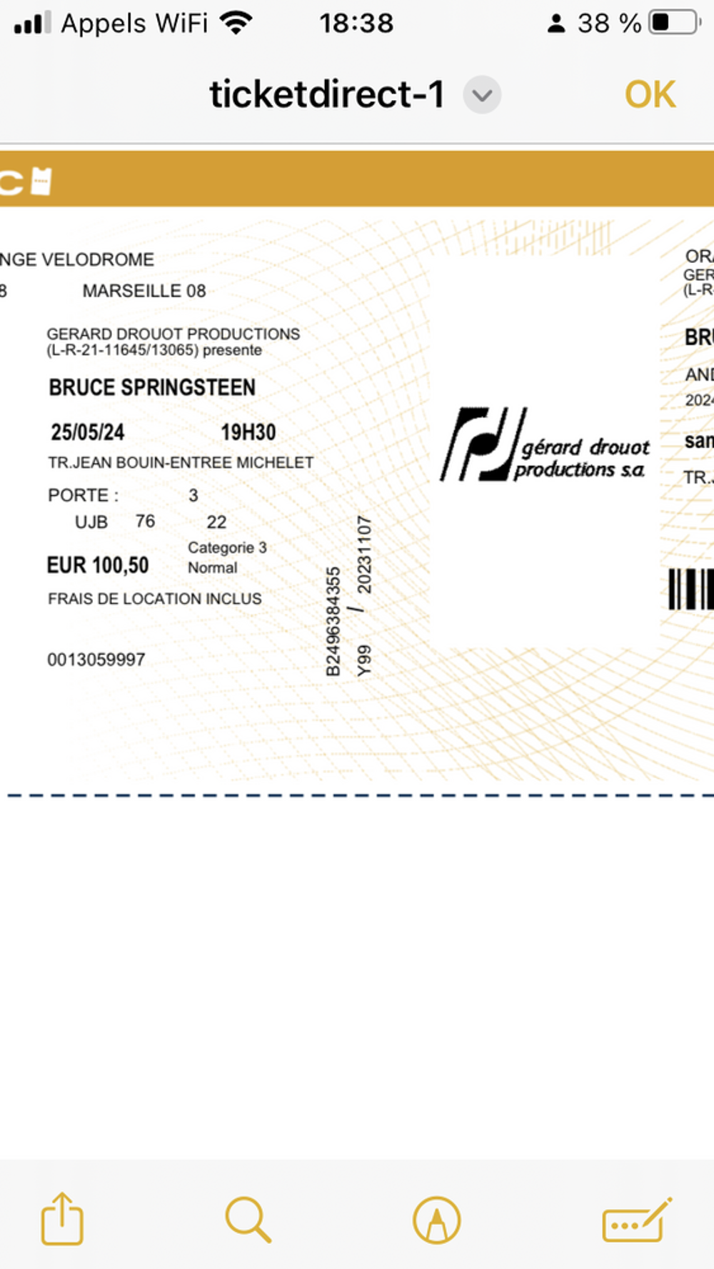 Concert Springsteen Billetterie