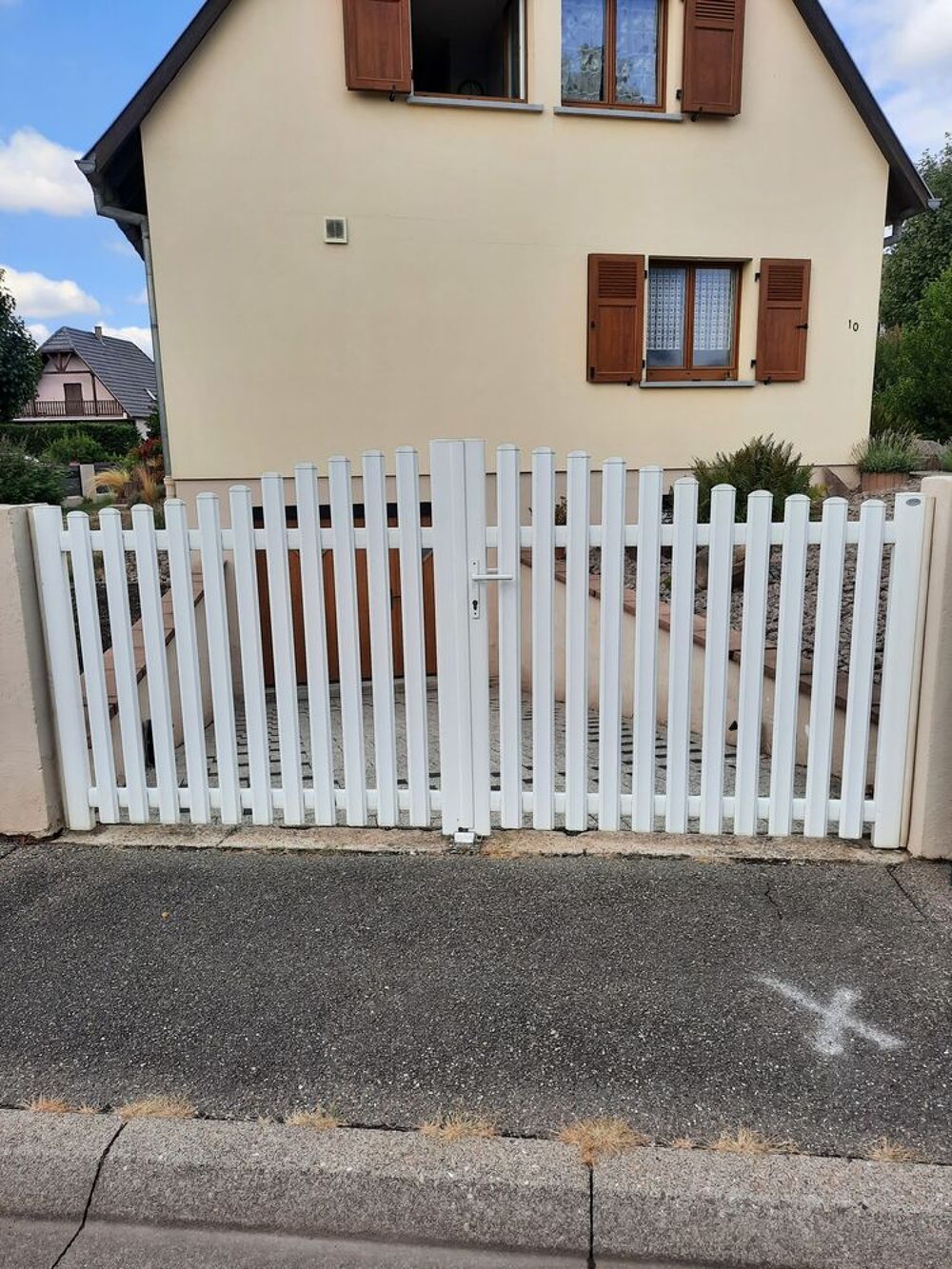 2 portails en PVC blanc Jardin