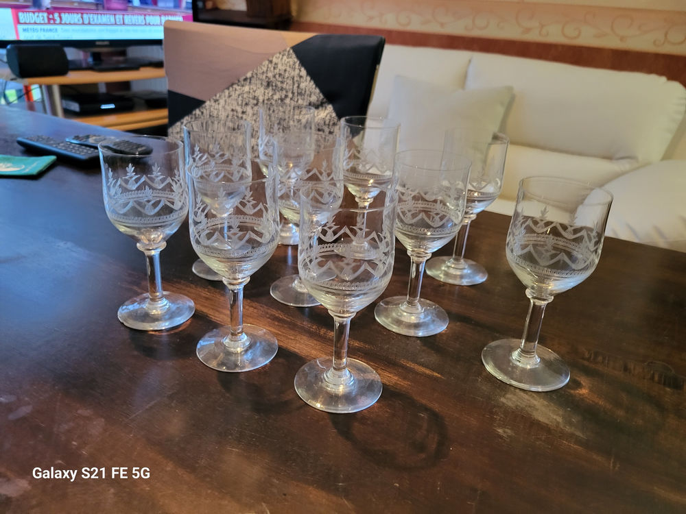 lot de 10 verres en cristal blanc Décoration