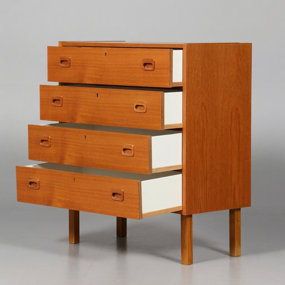 Commode vintage scandinave en teck &agrave; 4 tiroirs, Danemark Meubles