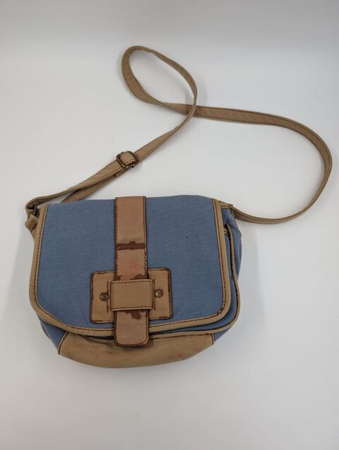 Sacoche Bandoulière Bershka bleue et beige 1 Vulbens (74)