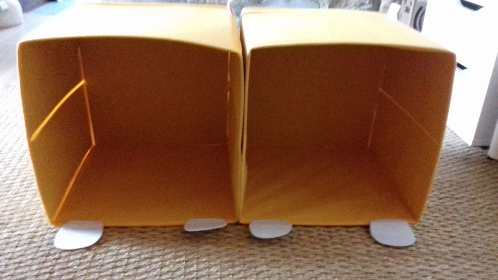 Lot 2 casiers tissus jaune - Cr&eacute;ation - Motif ours Mobilier enfants