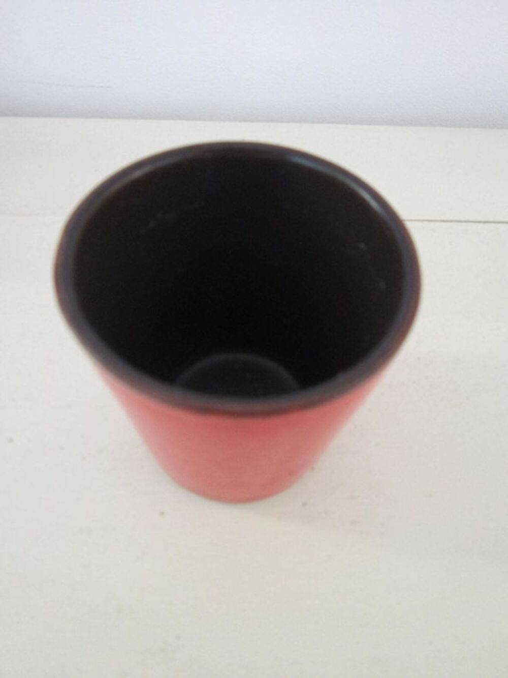 Lot de 10 mini cache pot rouge &eacute;maill&eacute;s Jardin