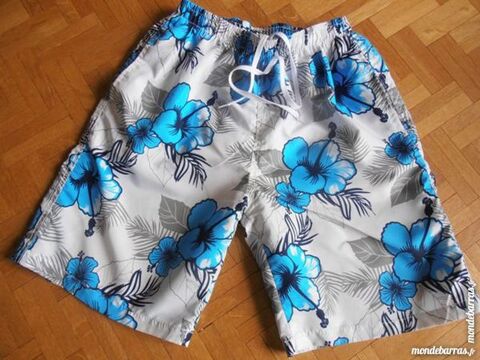 Short de bain � fleurs bleues (V5) 5 Tours (37)