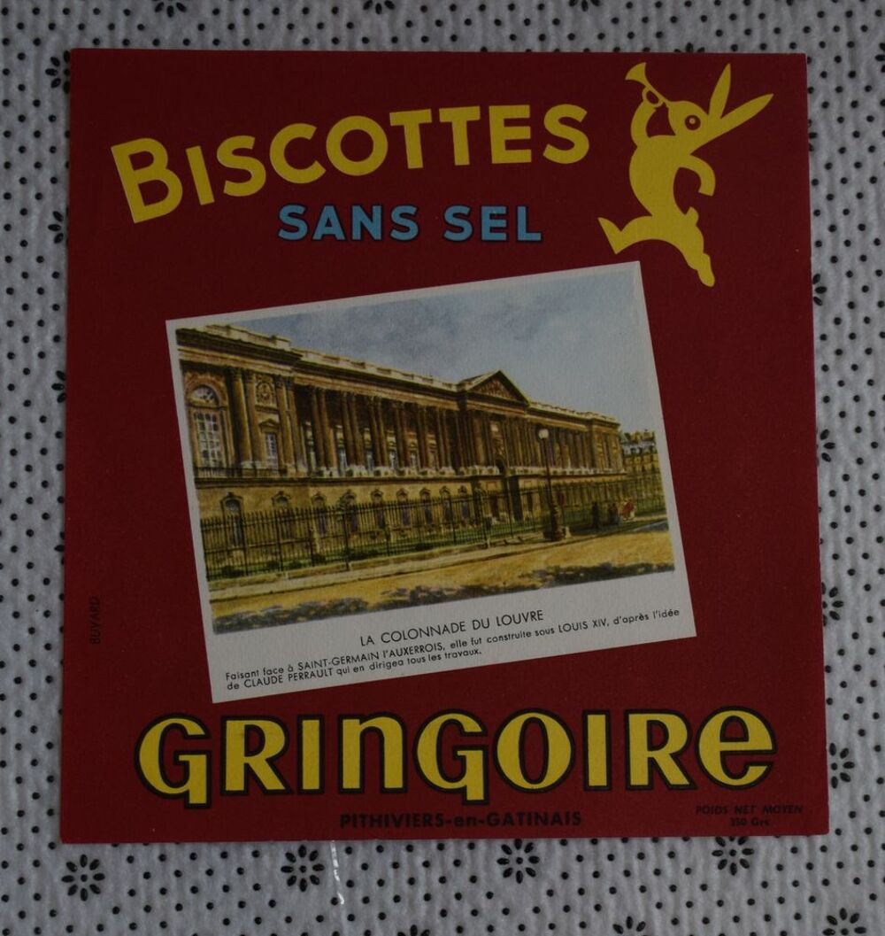 Buvard Biscottes Gringoire ? ancien ? Le Louvre 