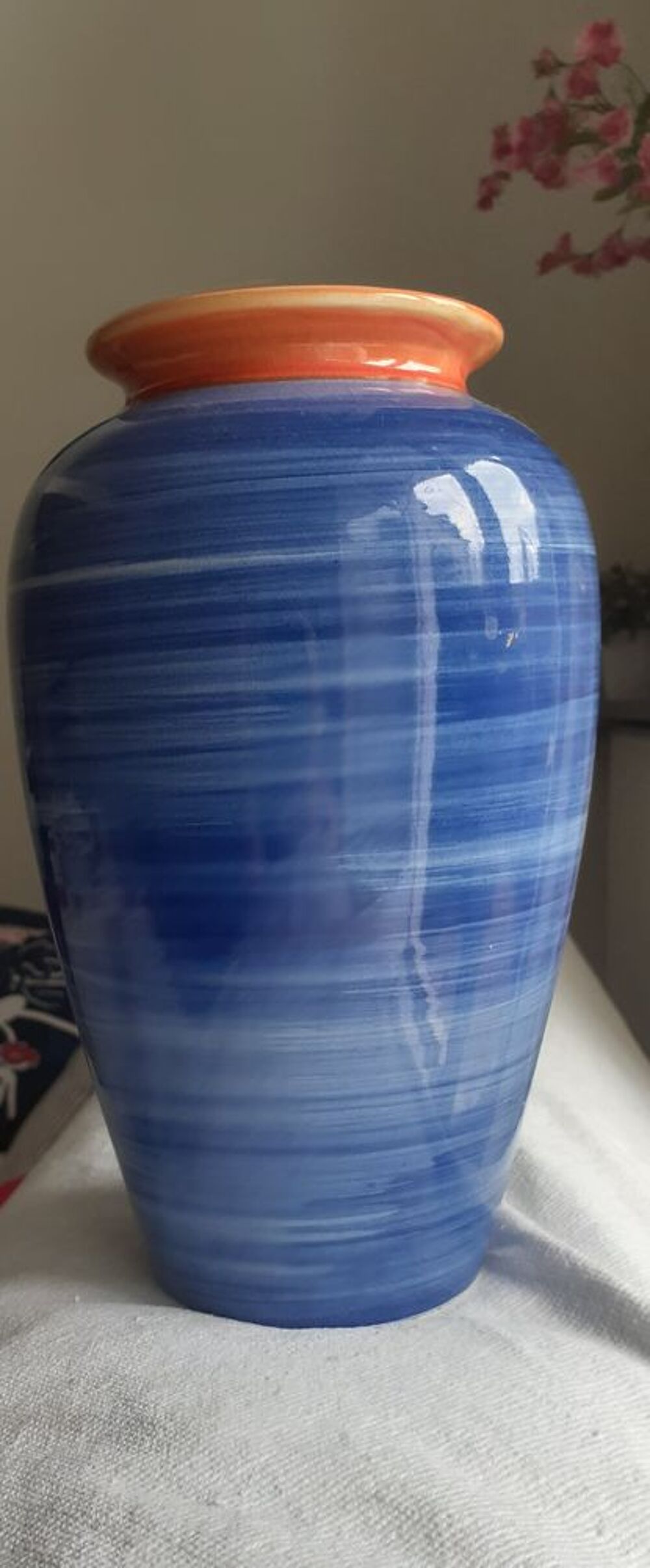 JOLI VASE BLEU ORANGE - portugal Décoration