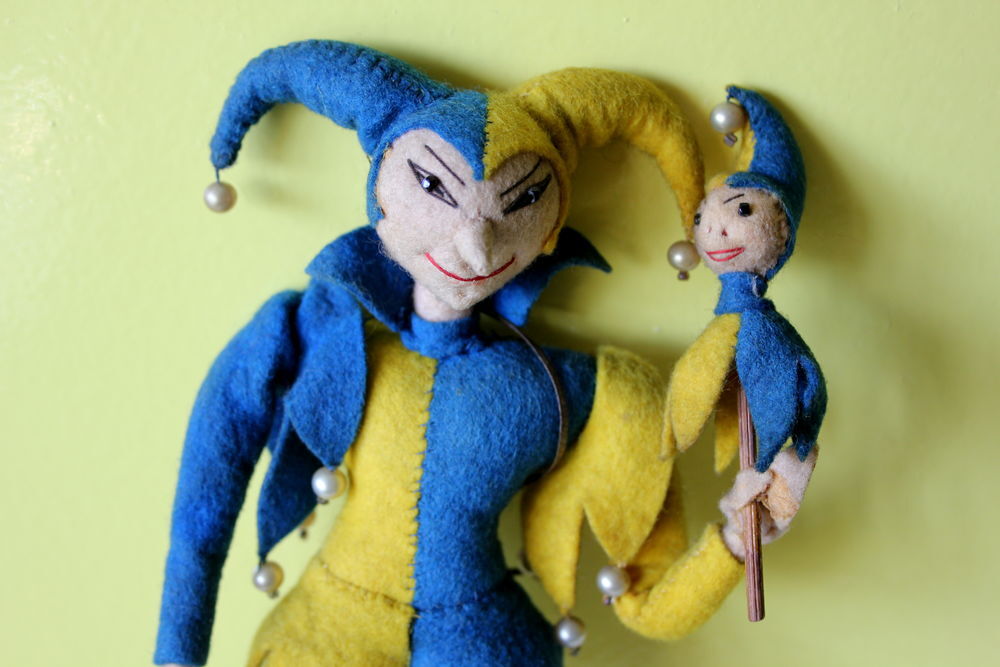 BOUFFON Arlequin ancien (JESTER or JOKER) 1930 Jeux / jouets