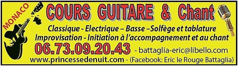   COURS DE GUITARE & DE CHANT A DOMICILE sur le 06 