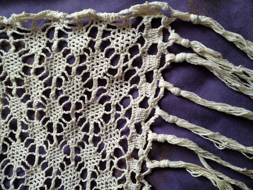 Ancien dessus de lit 1900 au crochet Décoration