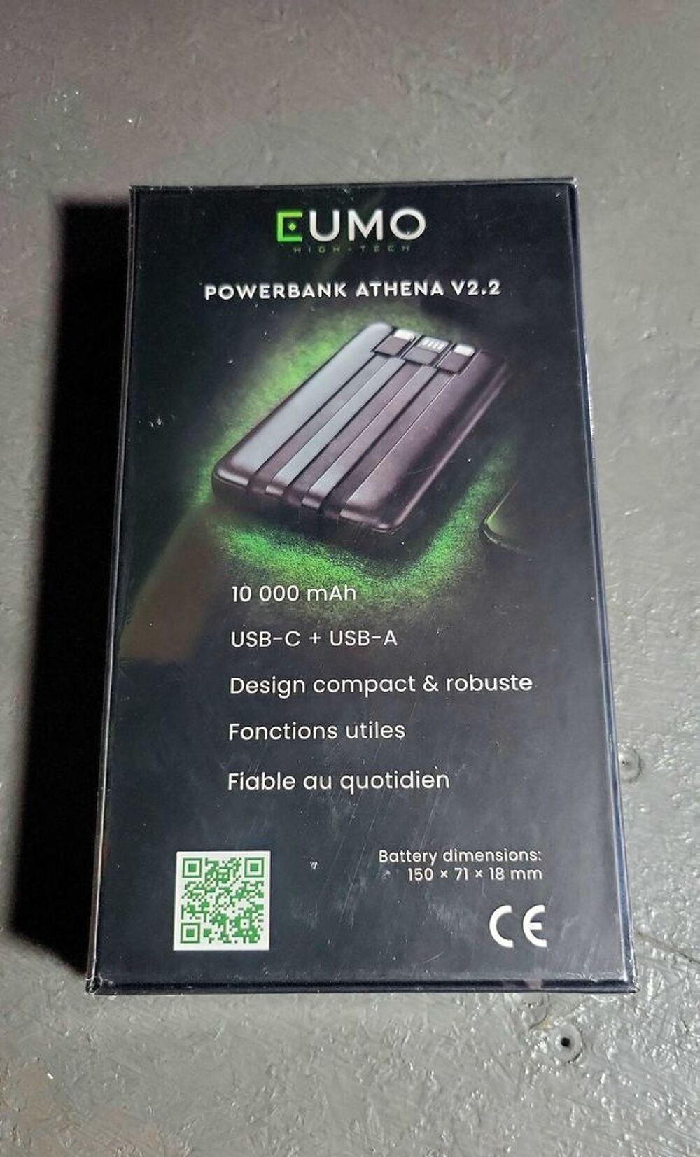 Batterie externe Powerbank EUMO Athena V2.2 €" 10 000 mAh €" Valeur 49 € Accessoires
