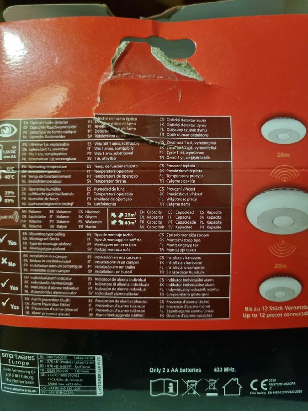 Lot de 2 d&eacute;tecteurs de fum&eacute;e interconnectables Bricolage