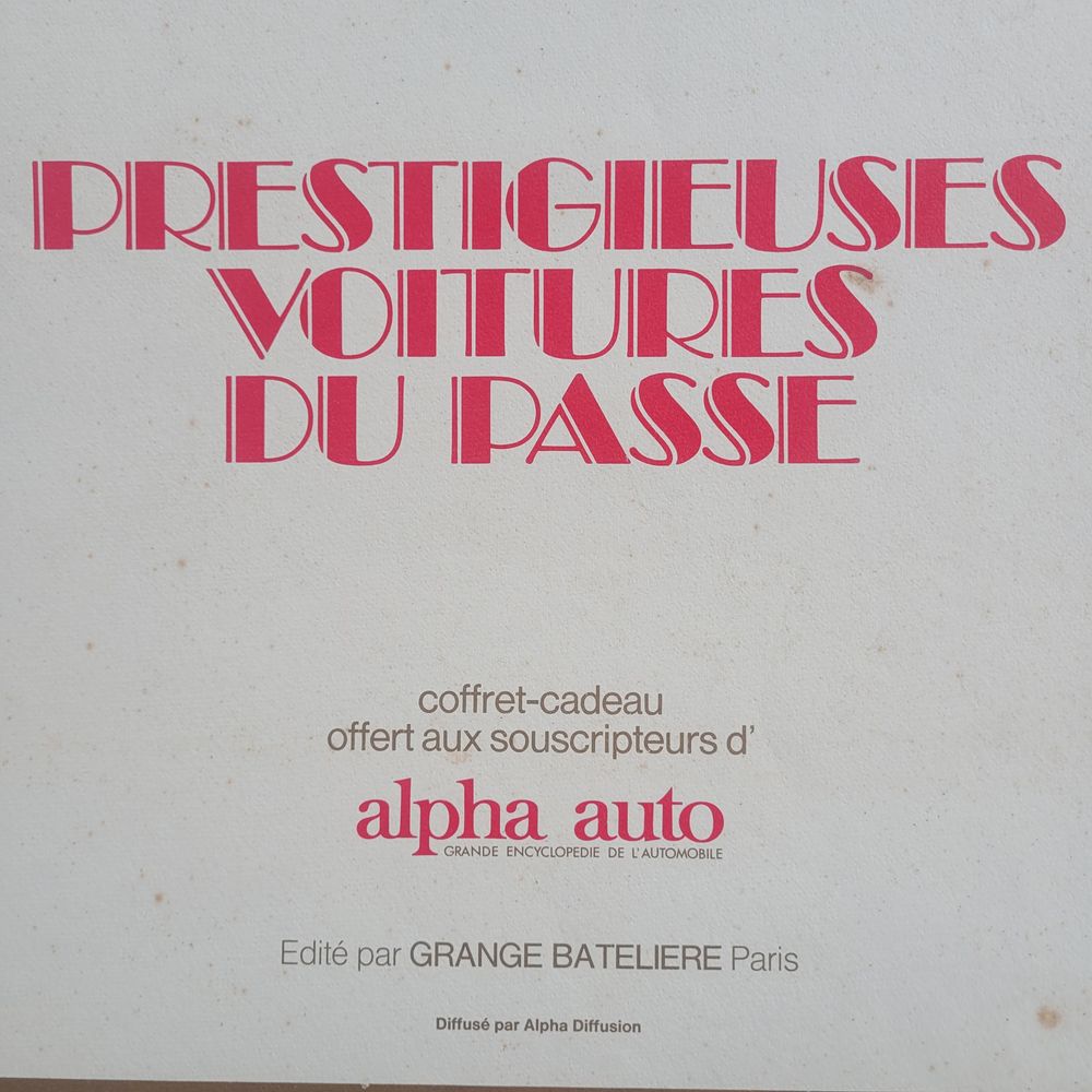 PRESTIGIEUSES VOITURES DU PASS&Eacute; Livres et BD
