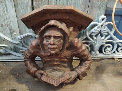 Applique Corbeau Bois Sculpt� Homme M�di�val Moine XIXe
280 Loches (37)