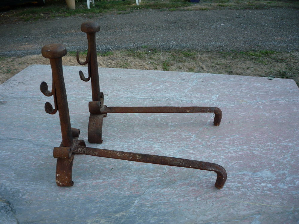 Chenets ancien fer forg&eacute; Bricolage