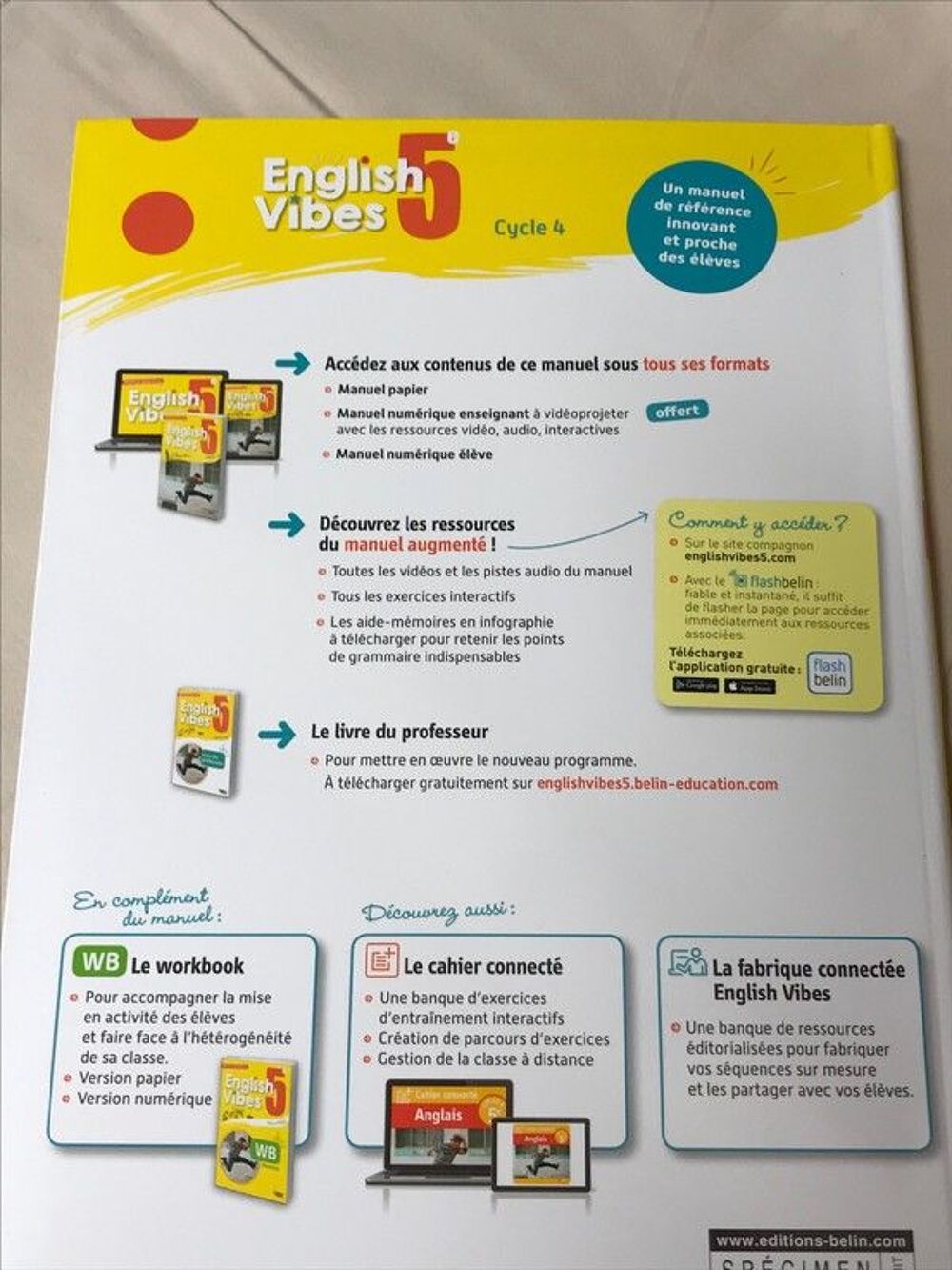 Livre Anglais English Vibes Niveau 5&egrave;me Livres et BD